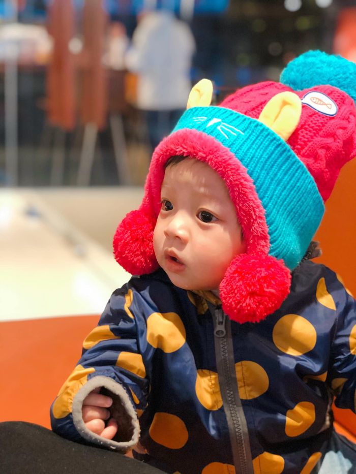 Nón len giữ ấm cho bé
