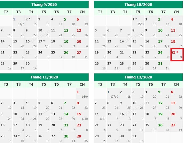 Tết Trùng Cửu 2020